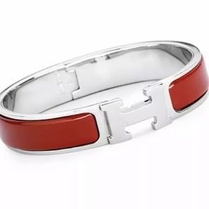 Hermès H clip bracelet red